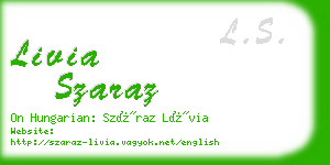 livia szaraz business card